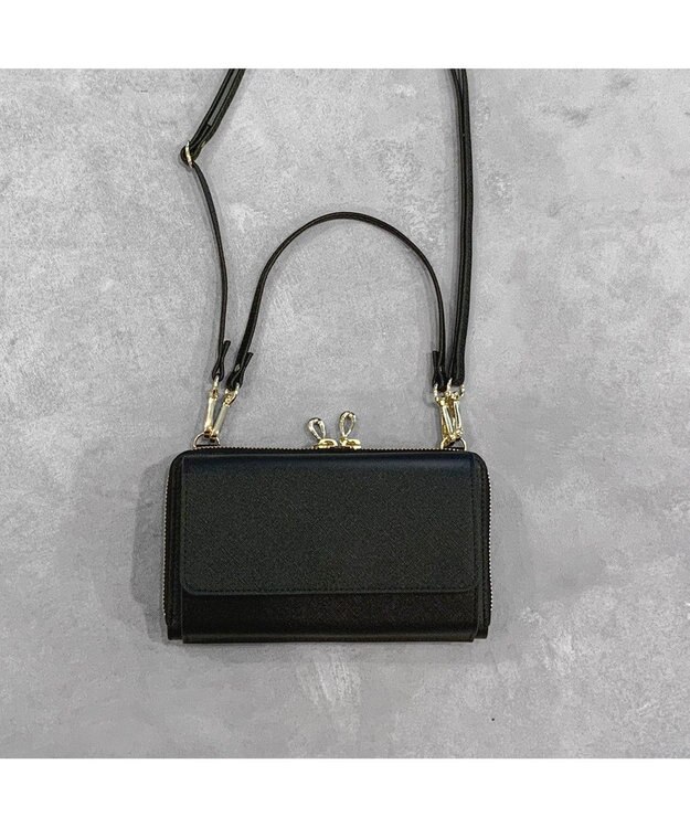 UNBILLION カシュカシュ cachecache / WEB限定カラーコンビウォレットショルダーバッグ ブラック