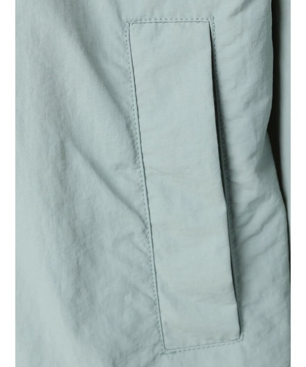 Green Parks フーデットロングコート Blue Green