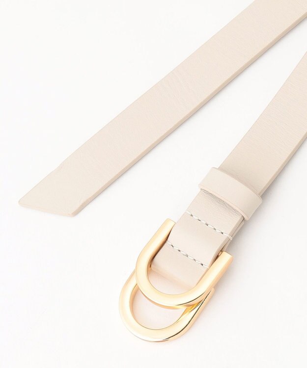 自由区 【カタログ掲載】ダブルバックル ベルト ベージュ系