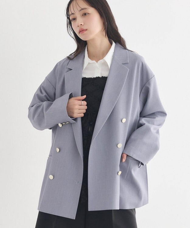 earth music&ecology ダブルジャケット Light Gray