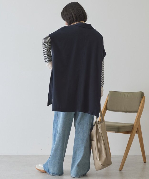 AMERICAN HOLIC 【花粉防止加工】サイドスリットベスト Dark Navy