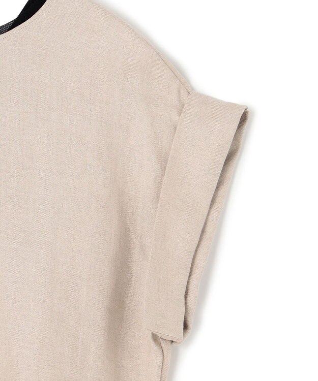BEIGE， 【S-size】CHESTNUT / ノーカラーブラウス Flax