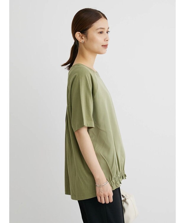 Green Parks 前ゴムドッキングカットプルオーバー Light Khaki