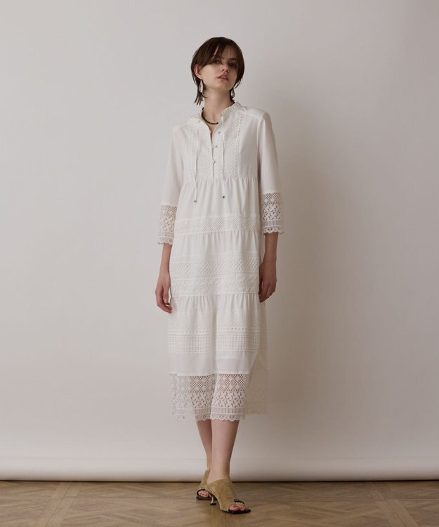 GRACE CONTINENTAL レースコンビワンピース ホワイト