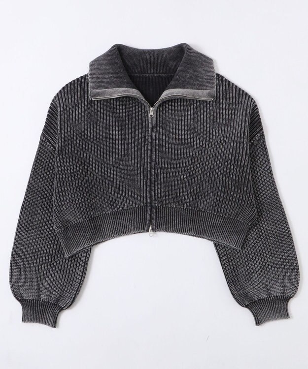 WEGO ダブルジップショートニットブルゾン スミクロ