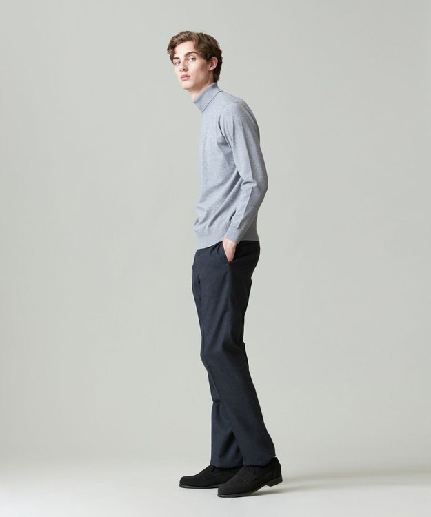 J.PRESS MEN 【ストレッチ性 / イージーケア】【FLEX YARN】タートルネックニット ライトグレー系