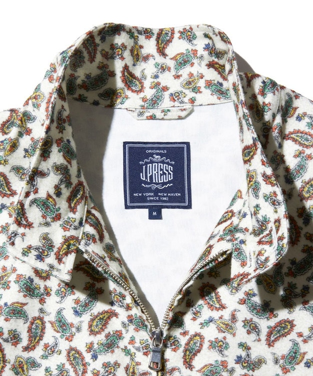 J.PRESS MEN 【J.PRESS ORIGINALS】PAISLEY GOLF JACKET / JAPAN MADE ホワイト系3