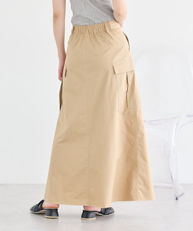 earth music&ecology ミリタリーリメイク風スカート Beige