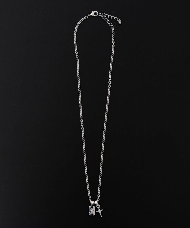 WEGO Mラインストーンダブルモチーフネックレス 柄1