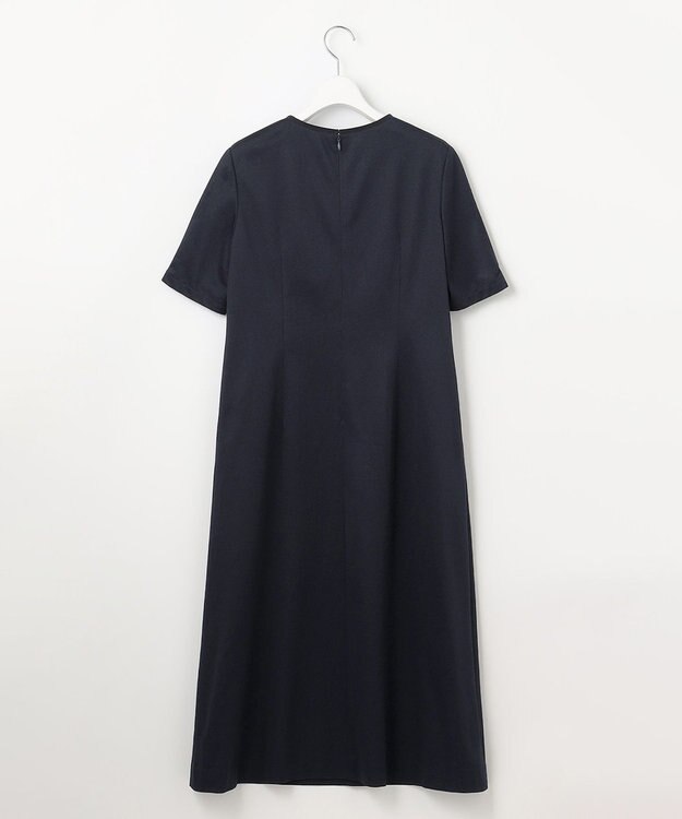 J.PRESS LADIES L 【洗える・吸水速乾】セオアルファピケストライプ ワンピース ネイビー系