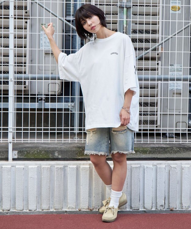 WEGO 【ユニセックス着用ITEM】ストレートロゴプリントT（SS） ホワイト