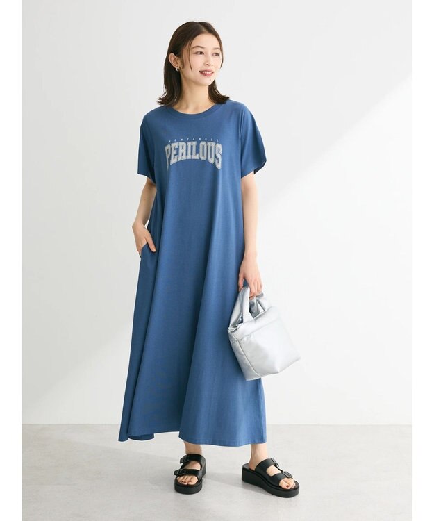 Green Parks ・ＳＵＧＡＲ　ＳＰＯＯＮ【ＣＯＯＬ】ロゴｐｔＴＥＥワンピ Blue