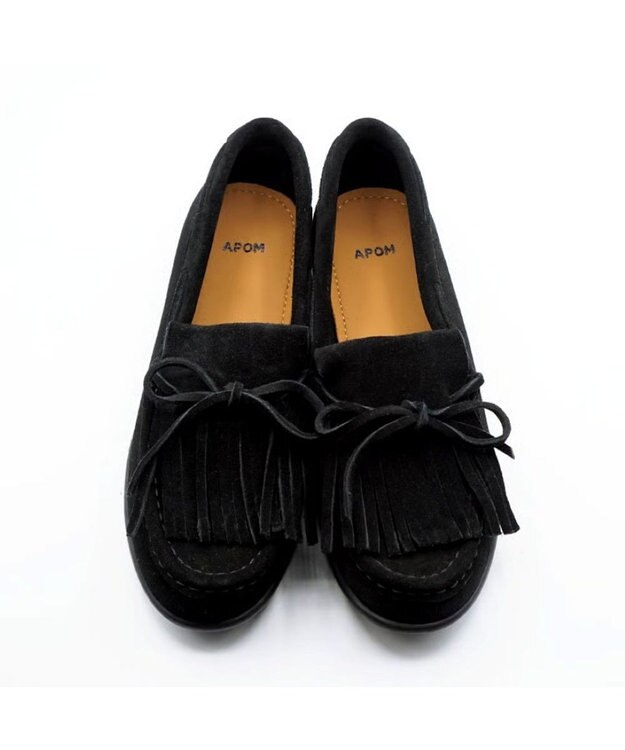 APOM フリンジモカシン15 ブラックスエード