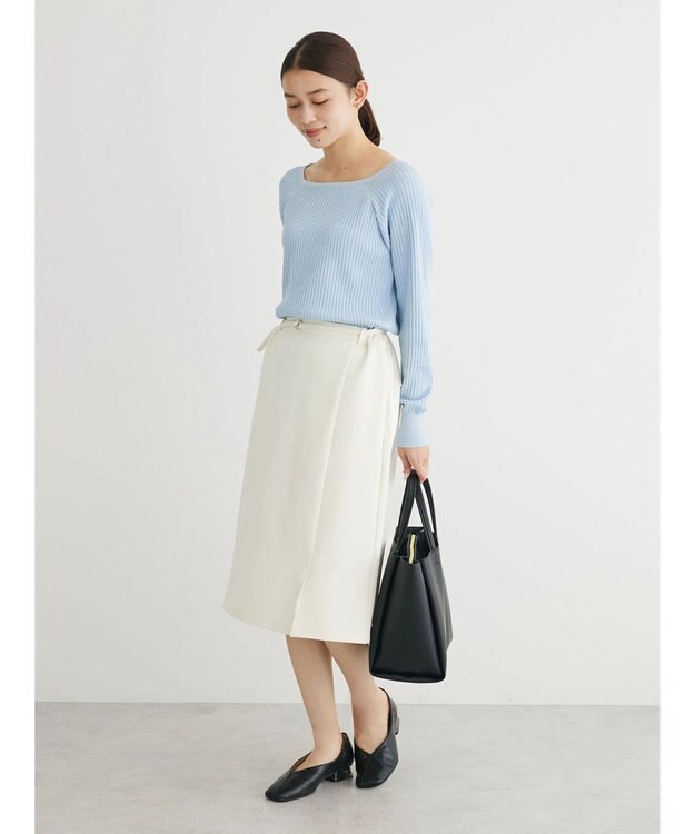 Green Parks 〈選べるきれシル〉Ｉラインミディ丈スカート Ivory