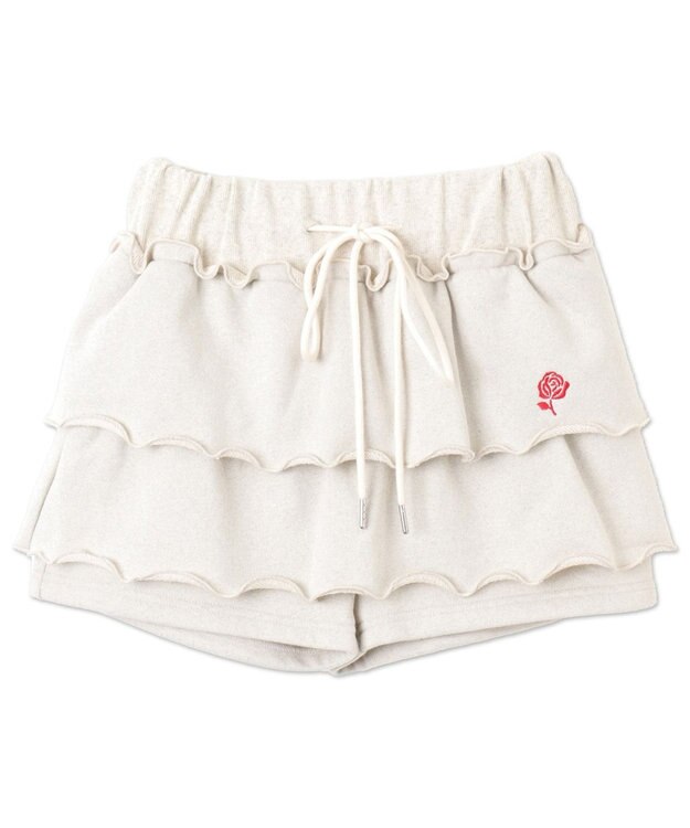 WEGO ティアードビジューミニスカパン オートミール