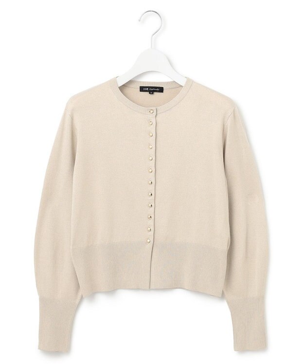 23区 L 【APPLAUDIR】コンパクト ラメカーディガン ベージュ系