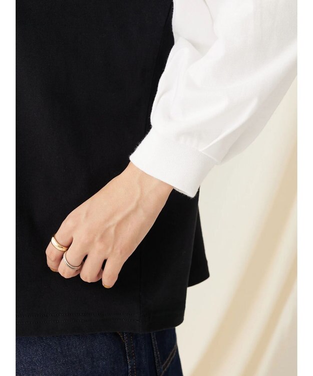 CRAFT STANDARD BOUTIQUE ９分袖ショルダータックプルオーバー Black