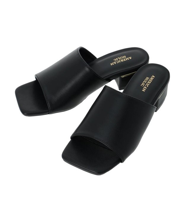 AMERICAN HOLIC スクエアトゥサンダル Black