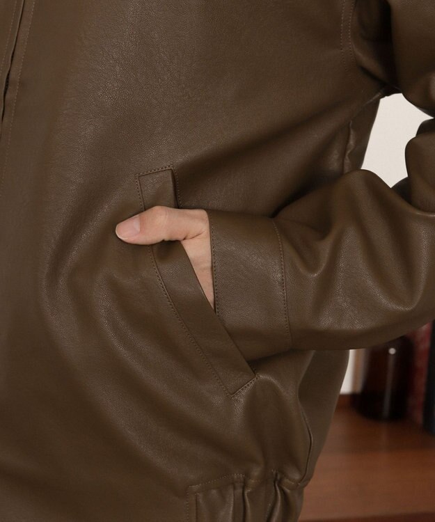 WEGO PUダブルZIPブルゾン ブラウン