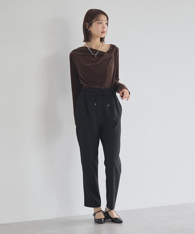 earth music&ecology ＴＲテーパードパンツ Black