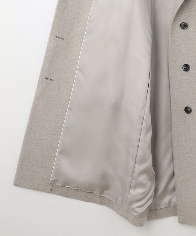 自由区 L シャルムビーバー ロングコート ライトグレー系