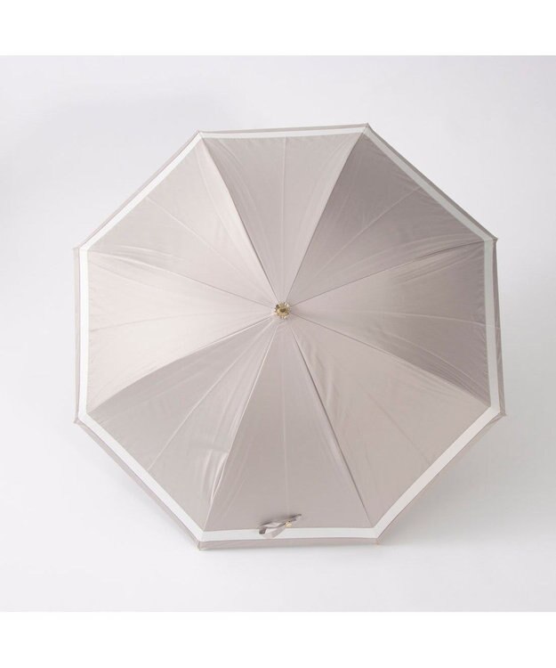 UNBILLION カシュネ cachenez / 【晴雨兼用】【日傘】 【UV カット率99.999.9％以上】PU切り継ぎボーダーバルーンショートパラソル ダークベージュ