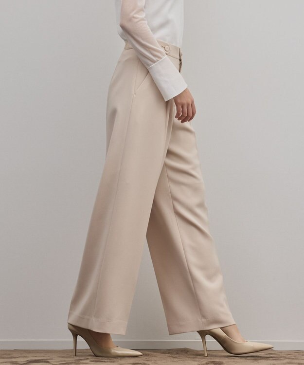 GRACE CONTINENTAL トリアセワイドパンツ ベージュ
