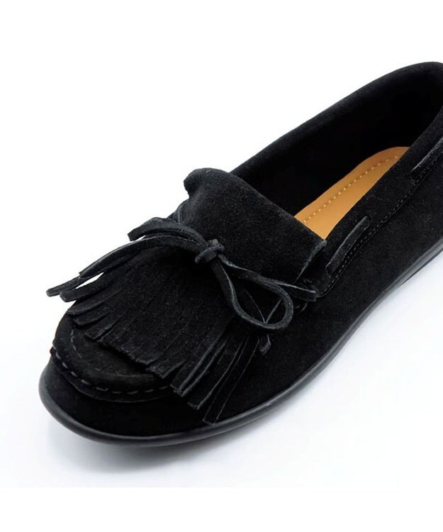 APOM フリンジモカシン15 ブラックスエード