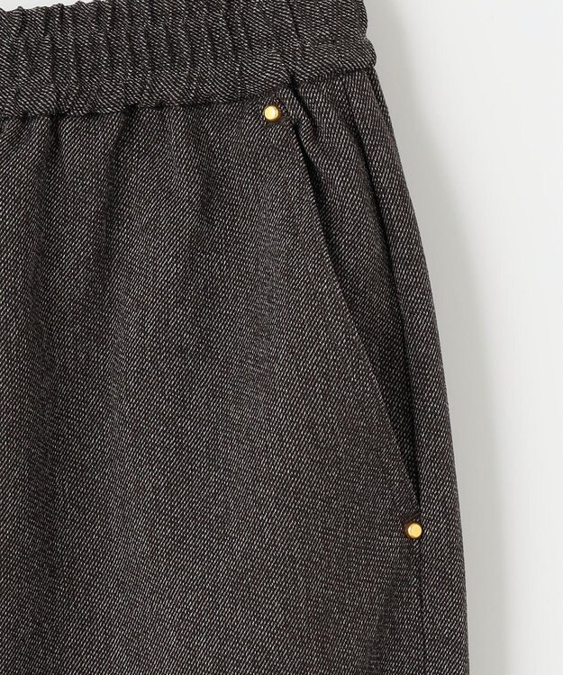 ANY 【ウエストゴム】クラシカルツイードタイトスカート ブラウン