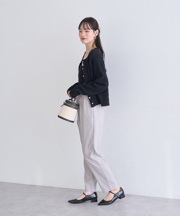 earth music&ecology ＴＲテーパードパンツ Gray Beige