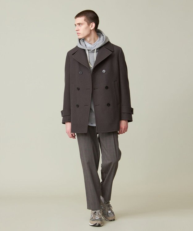 J.PRESS YORK STREET 【UNISEX】メルトン Pコート グレー系