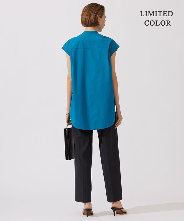 ICB L 【接触冷感・UVカット・撥水・洗える】 プルーフ4WAYタフタ ブラウス ターコイズ系［WEB限定］