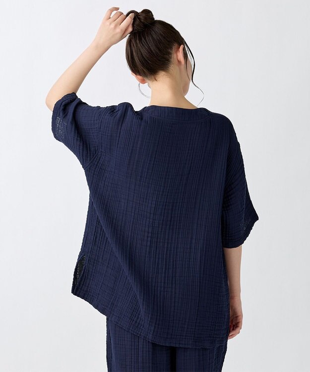 UCHINO クレープガーゼシンプルルームウェア ユニセックス ネイビー