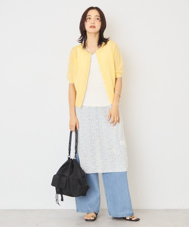 AMERICAN HOLIC 配色フリルレイヤードカーディガン Yellow