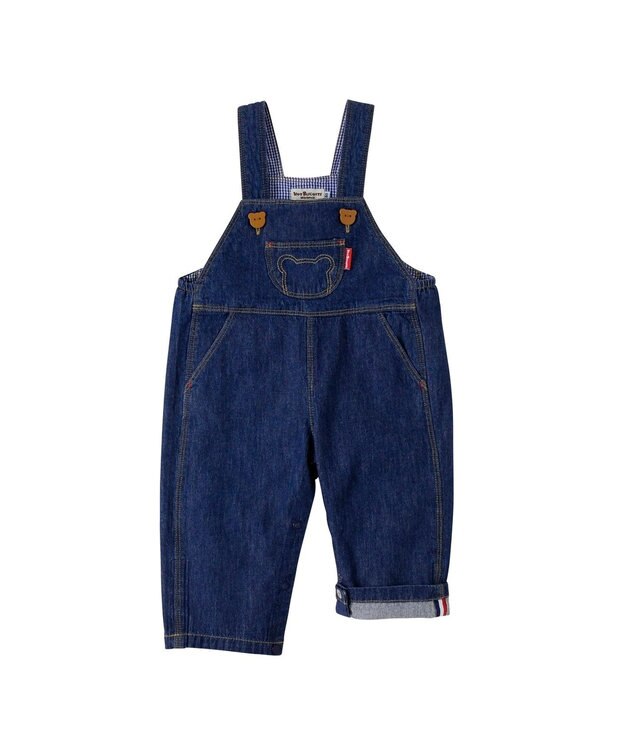 MIKI HOUSE HOT BISCUITS 【70-90cm】 デニム オーバーオール インディゴブルー