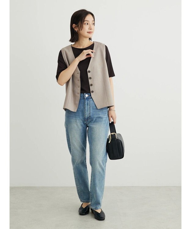 Green Parks ヘリンボーンベスト Brown