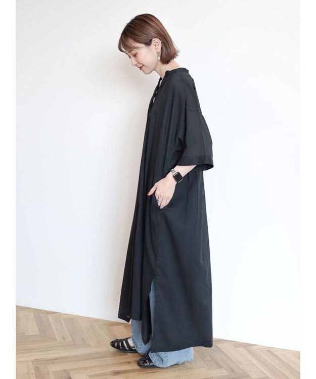 AMERICAN HOLIC ふんわりインドボイルロングワンピース Navy