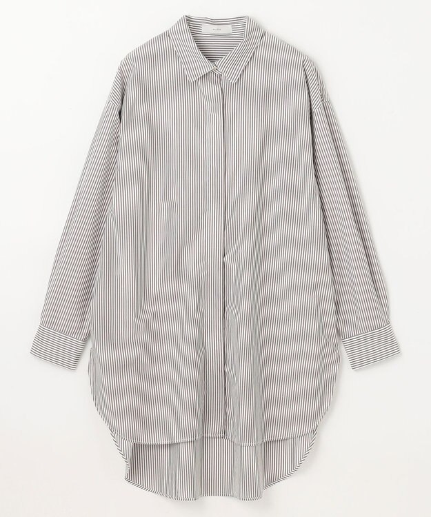 ANY L 【手洗い可能/抗菌防臭/UVカット/速乾】ロングシャツ ブラウンロンスト