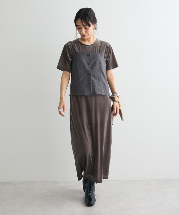 CRAFT STANDARD BOUTIQUE フロントボタンキャミビスチェ Charcoal Gray