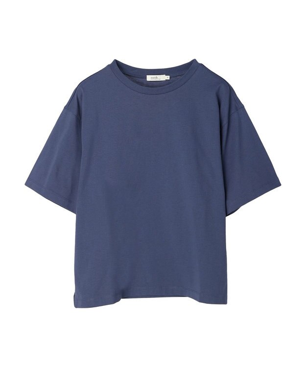 earth music&ecology ＢＯＸシルエットＴ（汗じみ防止） Blue