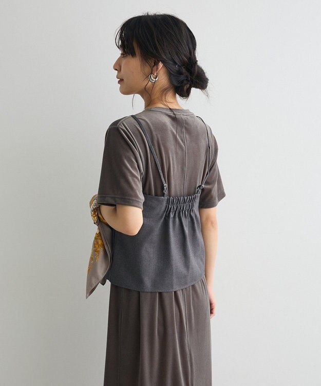 CRAFT STANDARD BOUTIQUE フロントボタンキャミビスチェ Charcoal Gray