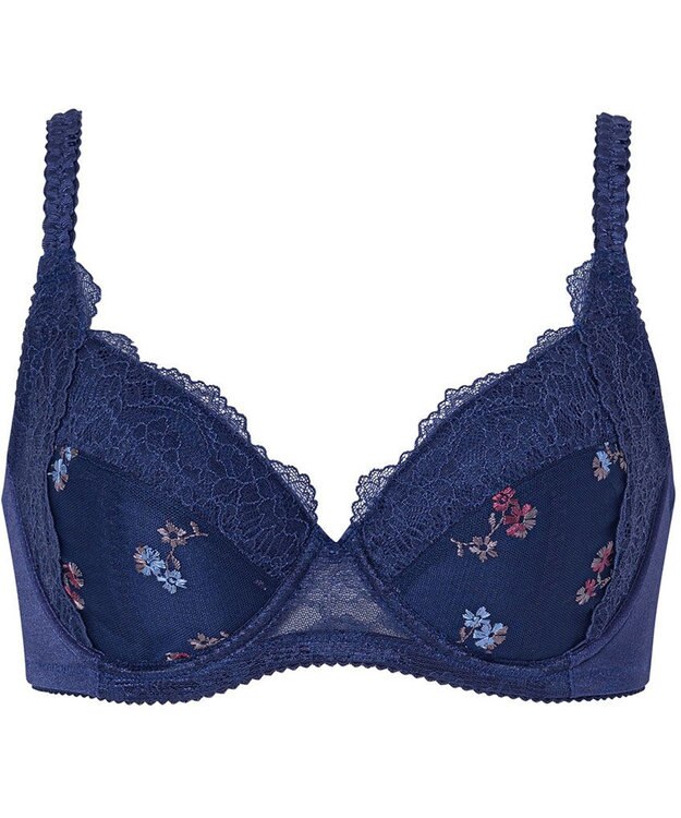 WACOAL 【小顔ブラ】 ブラジャー バストボリュームをコンパクトにメイク しっかり脇押さえ レディース BED403 /ワコール ブルー