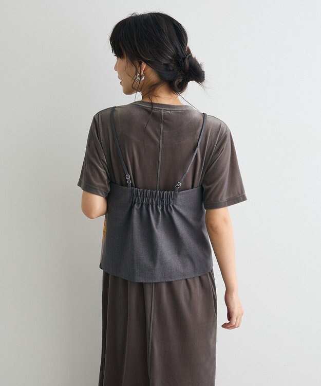 CRAFT STANDARD BOUTIQUE フロントボタンキャミビスチェ Charcoal Gray
