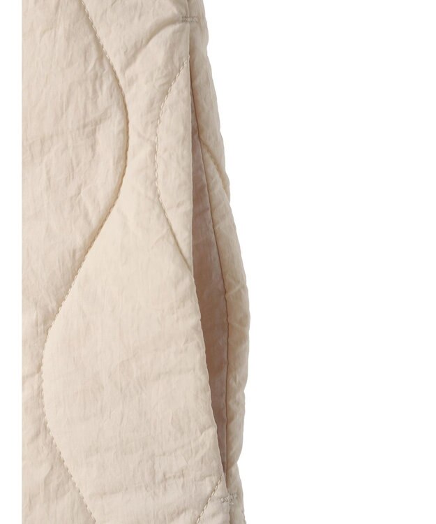 Green Parks ヒョウタンキルトミドル丈ベスト Ecru