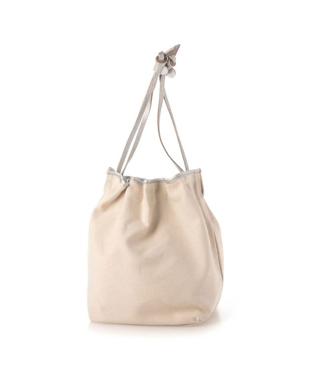 UNBILLION perche パラフィン防水キャンバスドロストショルダーバッグ アイボリーシルバー