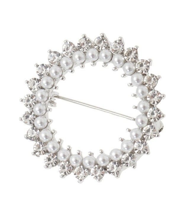 YECCA VECCA パールビジューサークルブローチ Silver