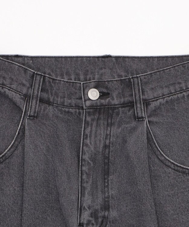 WEGO モチーフデニムタックパンツ デニムブラック