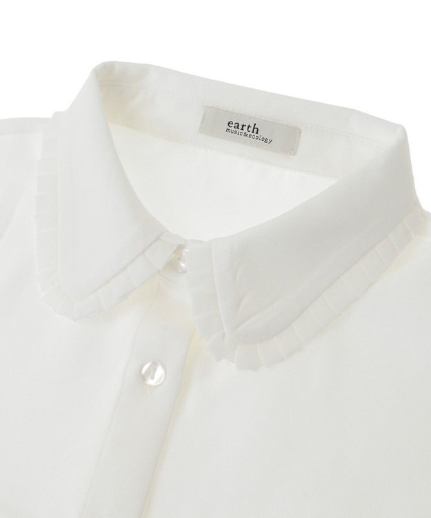 earth music&ecology フリルシャツカラー付け襟 Off White