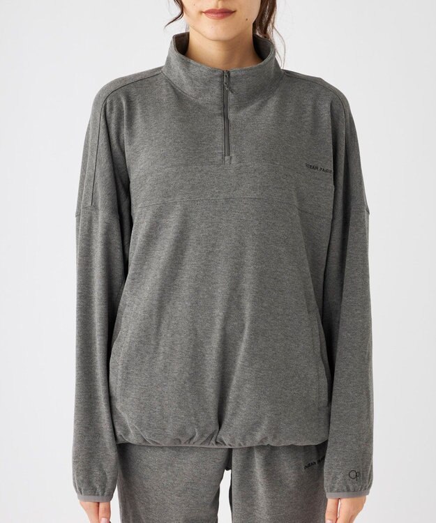 OP／FILA 【ocean pacific】 ハーフジッププルオーバー  スノーウェアレイヤー シルバーグレー