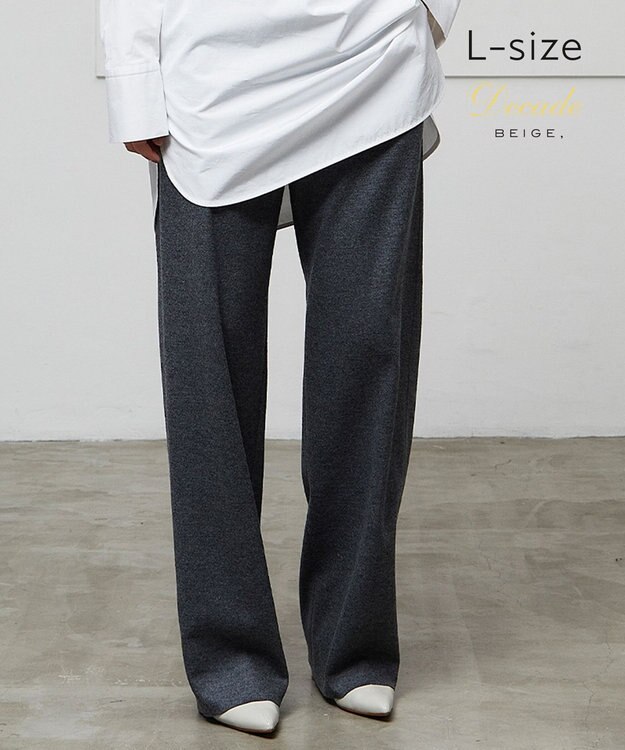 BEIGE， 【L-size】CORBY / ウエストゴムワイドパンツ C.Gray